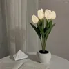 Tafellampen tulpen led bloemlamp simulatie nacht lichte huisdecoratie sfeer romantisch pot cadeau voor kantoorkamer bar café