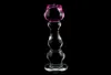 Domi 213cm Ice and Fire Series Rose Flower Design Glass Women Dildo Adult Butt Anal Plug Sex Toys Y2004215343051