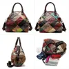 Bag One-shoulder Ladies 2024 Fashion Mosaic Color Geometric Pattern Handbag