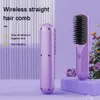 Wet suchy grzebień do włosów bezprzewodowy dla kobiet Szybkie ogrzewanie pędzel z regulowanym DIY 240424