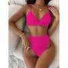 Swimwear pour femmes Bikini haute taille 2024 Bikinis de maillot de bain Femme Set Bather Natation pour le mail