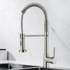 Küchenarmatur Schwarz/gebürstet Nickel Messing Wasserhahn ausziehen Federausspritzmischer Tippen Sie auf Einzelgriff und kaltes Wasserfall