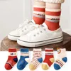 Kinder sokken 5 paren/lot Baby Kids Socks Cute Cartoon Animal Stripe Peuter Girl Infant Socks Casual Sport Boys Children Socks 1-12 jaar Y240504