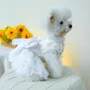 Robe de mariée pour animaux de compagnie de vêtements pour chiens avec bouton-instant