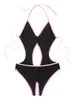 Swimwear femminile da bagno Sexy Women One Piece Swimsuit Open Crotch Monokini Sleeveless Stretchy Body Lingerie Nighwear Clubwear
