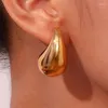 Hölzer Ohrringe Trendy Jewelry Pretty Design Gold Farbe Chunky Teardrop für Frauen Girl Party Feier Geschenk Leichtes Accessoires