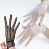 Maniche a braccio manichetta guanti in pizzo bianco e nero per femminile da donna Eleganti fiocco corto mesh estivo alla moda tutta la temperatura delle dita Q240430