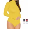 Macacões femininos Rompers YPSER Sexy malha sólida pescoço de tartaruga apertada e quente Roupas apertadas femininas escravos longos roupas estanques shr roupas apertadas y240504