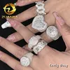 Instock Hot Selling Rapper Schmuck Hip Hop Ring Herz Moissanit Ring 925 Silbereis aus Moissanitmen Frauen Diamantring