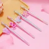 24pcs Cherry Blossom Pink Girl Heart Full Needle Neutral Pen Jelly Cute Black Water Net Red Creative Stationery