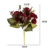 Decoratieve bloemen kunstmatige vintage mini pioen bloemboeket voor thuistafel display diy bruiloft decoratie toevoer