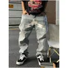 Men'S Jeans Mens Baggy Men Y2K Fashion Designer Black Star Printed Trousers Bot Streetwear Casual Low Waist Loose Straight Drop Deliv Dhicn