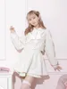 Kvinnors träningsdräkter lolita tvådelar set 2024 Våren och hösten japansk söt spetsgruva långärmad topp shorts mode y2k outfits