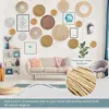 Set van 16 hangende geweven manden Boho handgemaakte wanddecor Round Rattan Straw zeegrasmanden voor woonkamer/keuken/slaapkamer 240423