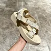 MILA Platform Slippers Woody Mules Buckle Sandals Designer Slides Women Flat Slide Canvas Rubber Beige White Black Lace Lettering Fabric Womens Summer Slipper