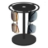 Strame di occhiali da sole a 360 ° vetrati rotanti supporto desktop nero per i display del negozio di case