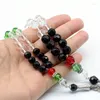 Stron Muslim Prayer 33 Perles 8 mm Crystal Glass Rosary Bracelet rouge vert et noir