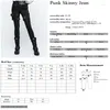 Pantaloni da donna punk domen enigmati di roccia nera heavey metal sexy jean kean k295