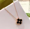 Hot selling titanium steel rose gold four leaf clover necklace for women's Luxury Designer Jewelry Gift fashion minimalist 18K collarbone chain decoration