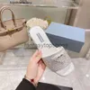 Praddas pada Prax PRD BEACK SCUFFS Classici donne piatti da donna sandali con diamanti Slifori designer Summer Ladies Cartoon Big Head Slipper Hotel Home Leisur DKVM