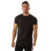 قميص جسم القمصان الخاصة بالرجال مصنوع من القطن بوليتر الذراع الضيق الأسود 100 ٪ رجال الرياضة غير الرسمية شيرت مصبوغات عادية
