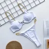 Menas de banho feminina Deka Women Women Brasilian Chain Bikini Set