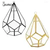 Sieradenzakken Vijfzijdig Rhombus Glass Table Top Diy Display Planter met swing voor sappig