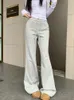 Pantalon féminin Benuyffy Y2k Flare Casual Women American Streetwear DrawString High Taies Pantal