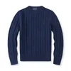 Typischer Polo -Brand -Pullover, Herrenkaschmir gemischte Baumwollsportswear, langhältiger Retro besticktes Paarpullover, Frühling und Herbst locker ansetzt Pullover