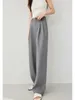 Damesbroek vimly grijze rechte losse jurk broek eenvoudig breed poot vrouw broek 2024 lente volledige lengte pak voor kantoor dames m6138