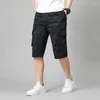 Pantaloni da uomo abbigliamento modella camuffato capri tasche in stile safari stampato estivo giunti una vita elastica di base casual elastica di base