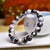 Bracelets de liaison 10 mm Bracelet d'agate en noir et blanc naturel Crystal Reiki guérison Bijoux de mode de mode Gift pour femmes 1pcs