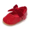 첫 워커 PU 가죽 보우 매듭 아기 소녀 신발 귀여운 모카신 하트 소프트 밑창 공주 신발 침대 H240504