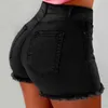 Shorts féminins vintage femmes rétro en détresse haute taille avec conception à feuilles de cul poches latérales slim fit pour le club occasionnel