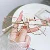 Okulary przeciwsłoneczne ramy oko Cat z diamentowymi szklankami ramy krótkowzroczność optyczna modna i elegancka antynoniebieska światła płaska