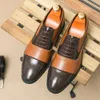 För Derby Designer Color Combination Mens Formal Handmade Business Evening Dress Triple Joint Men Shoes