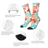 女性の靴下夏の花の冬のシームレスパターンストッキングノベルティカップルソフト通気性デザインランニングアンチスリップ