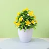 Fleurs décoratives 1pc Prum artificiel à cinq feuilles Les petites plantes en pot peuvent être placées à l'intérieur et à l'extérieur adaptées à la décoration de la maison