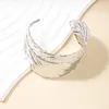 Bracelet en métal à manche à manche en forme de feuilles géométriques bracelet en forme de feuilles pour femmes bijoux de mode de fête de vacances CB039