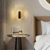Wandlampen moderne leichte luxuriöse Schlafzimmer Nachtlampe runde quadratische golden