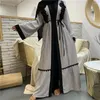 Etniska kläder Mellanöstern Ramadan Fashion Embroidered Cardigan Muslim For Women Open Abaya Dubai Caftan Islamic Kimono Eid Al-Adha