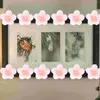 Kwiaty dekoracyjne kwiat wiśniowy Płatki głowy sztuczne orientalne akcesoria do domu wieniec astetyczny pokój Jedwabny materiał