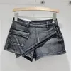 Women's Shorts 2024 Summer Fashion Niche Denim For Women Solid Color Irregular Skirt Female Trendy 11XX9112