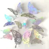 12PCSSet Hollow 3D Butterfly Wall Sticker voor huizendecoratie Party Diy Butterflies -stickers op de muur bruiloft Decor 240429