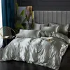 羽毛布団カバー付きシルクの寝具セットピンクのベッドシート枕カバー100％純粋なリネンキングクイーンフルツインサイズ240415