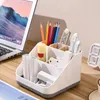 Storage Boxes Compact Box Wooden Desktop With 6 Compartments For Remote Control Scissors Glasses Stationery Home