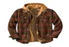 Men039S Jackets nep twee lagen voor de mens knop Velvet shirt jas met kap mannelijke geruite gewikkelde tops chaquetas5203472