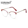 Sonnenbrille Sorvino Modetrend Schmetterling Eyglasse Rahmen Rahmen Antiblau -Licht Brille Frauen Katze Augenmetall Flachspiegel Myopie