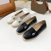 Luxury Women Loafer Espadrille Designer Shoes Lace Loafers Low top Sneakers Ye Wedding Eaey Dress Shoe Printing Trainers Soft Straw Weaving Size 35-40