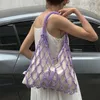 Beach Bags For Women Luxury Designer Handbags Purses In Nylon Rope Braided Canvas Inner Pocket Underarm Cloth Shoulder 240424